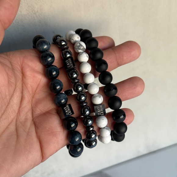 8mm and 10mm Beaded Stone Bracelet Stack - Picture 3 of 4